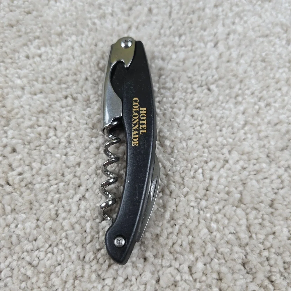 Hotel‎ Colonnade Wine Opener Black Waiter's Corkscrew Foil Cutter Multi-Tool